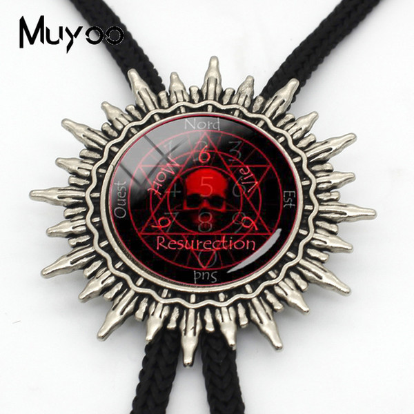 2019 New Arrival Hellsing Alucard Pentagram Bolo Tie Glass Cabochon Hellsing Pentagram Statement Neckties Metal Ties BOLO-00134