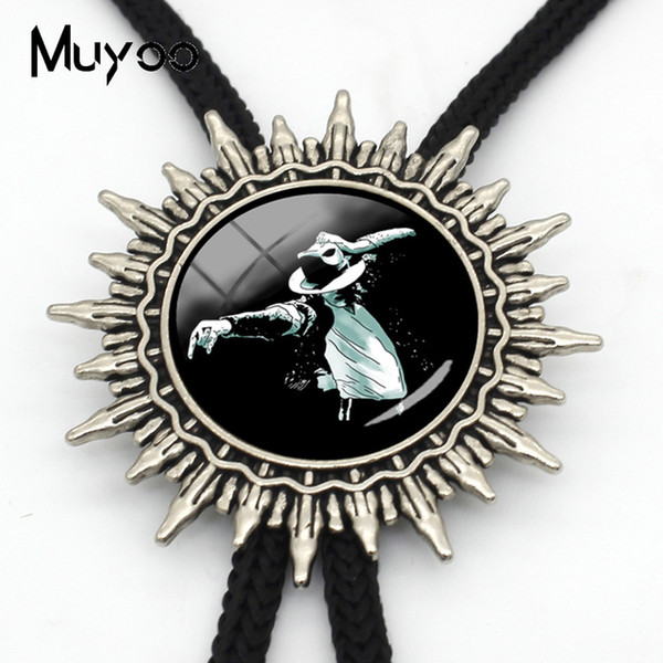 BOLO-0153 Fashion Michael Necktie Moonwalk Pendant Classic Jewelry Michael Silver Artist Bolo Tie Best Gift For Fans