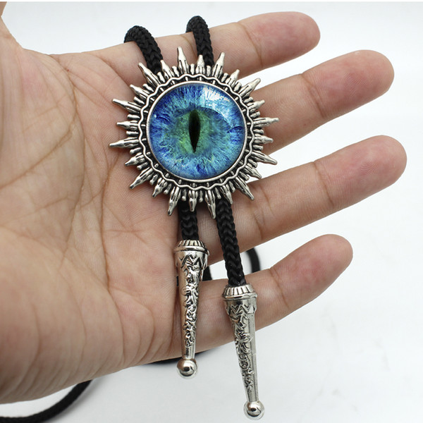 New Arrival Dragon Eye Cowboy Bolo Tie Handmade Glass Dome Sauron Eye Jewelry Glass Cabochon Neck Tie BOLO-0019