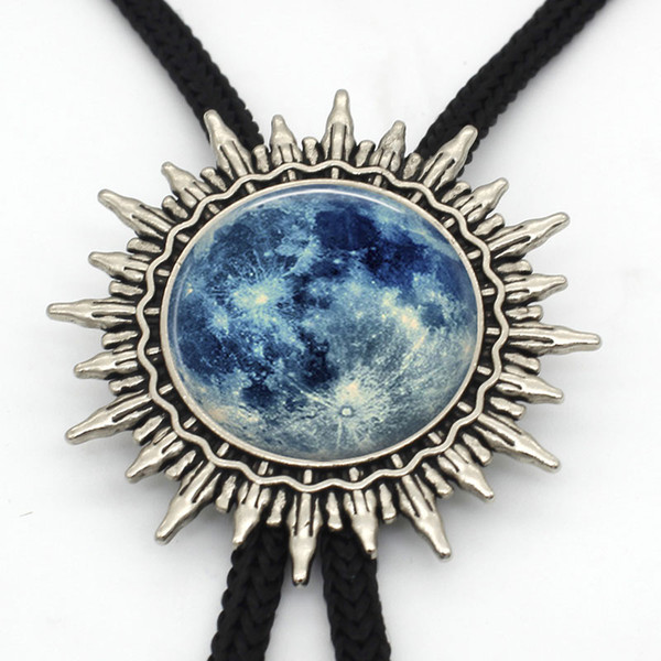 BL-0014 New Trendy Nebula Space Bolo Tie Astronomy Geek Nebula Neck Tie Glass Art Photo Starry Night Bolo Ties For Women