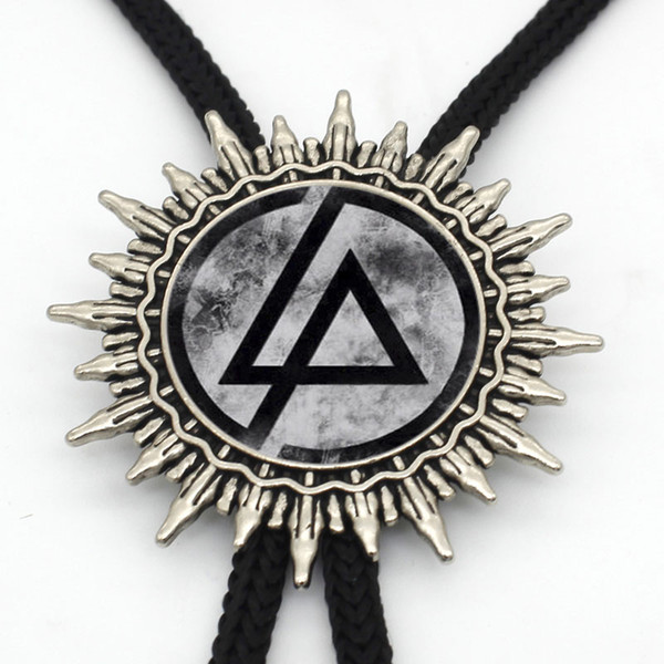 BOLO-001 New Arrival Linkin Park logo Bolo Tie Necklace Steampunk Round Linkin Park Cowboy Bolo Tie Jewelry Necklace Wholesale