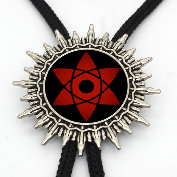 BOLO-005 New Arrival Naruto Shippuden Western Bolo Tie Round Naruto Sharingan Eye Vintage Bolo Tie Mens Fashion Ties Wholesale