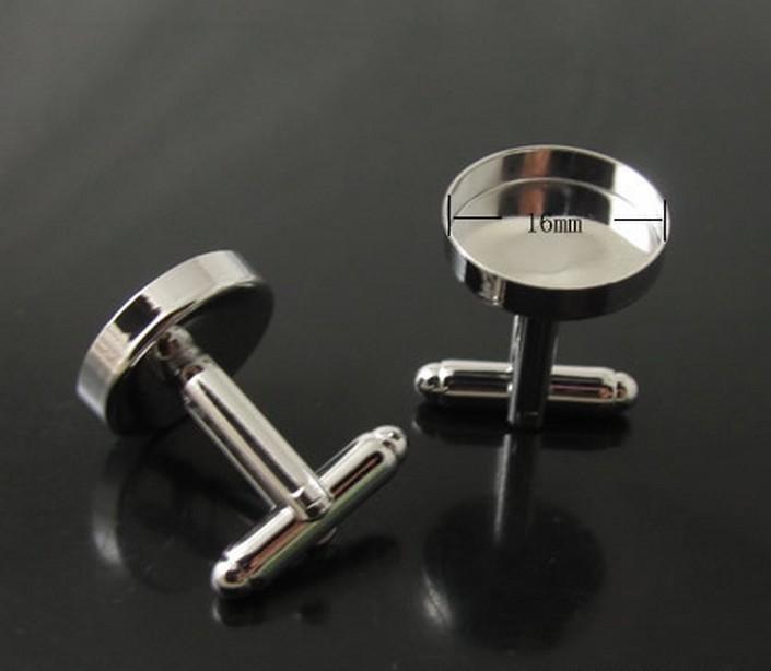 free shipping,16mm high quality High disk cufflink White k. base, cufflink blank