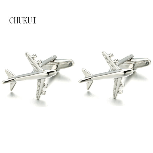 CHUKUI Men Clothing Boutique Plane Styling Shirt Cufflinks Brass Airplane Cuff Links Gifts For Men Free Shipping