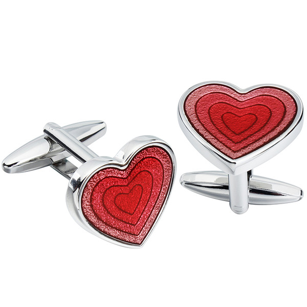 Red love Cufflinks With Gift Box for Men Shirt show Romance.