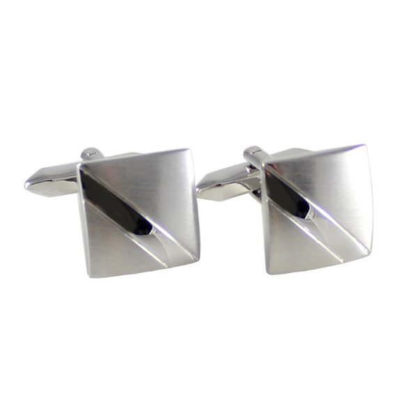 Silver Tone Square Stripe Cuff Links Father's Day Gift Cuff Links Birthday Wedding Gifts