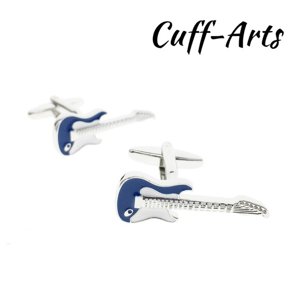 Cufflinks For Men Blue Guitar Music Cufflinks Metal High Quality Brass Lawyer Vintage With Gift Box By Cuffarts C10176