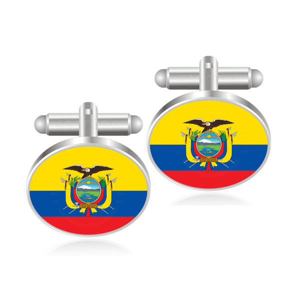 Ecuador Flag Cufflinks World Country Flag and Area Cufflinks