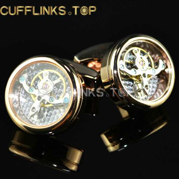 Watch Movement Cufflinks Immovable Steampunk Gear Watch Mechanism Cuff Links Cuff Buttons Men's Fashion Jewelry Accessory