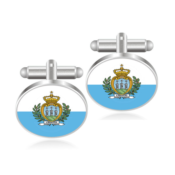 San Marino Flag Cufflinks World Country Flag and Area Cufflinks