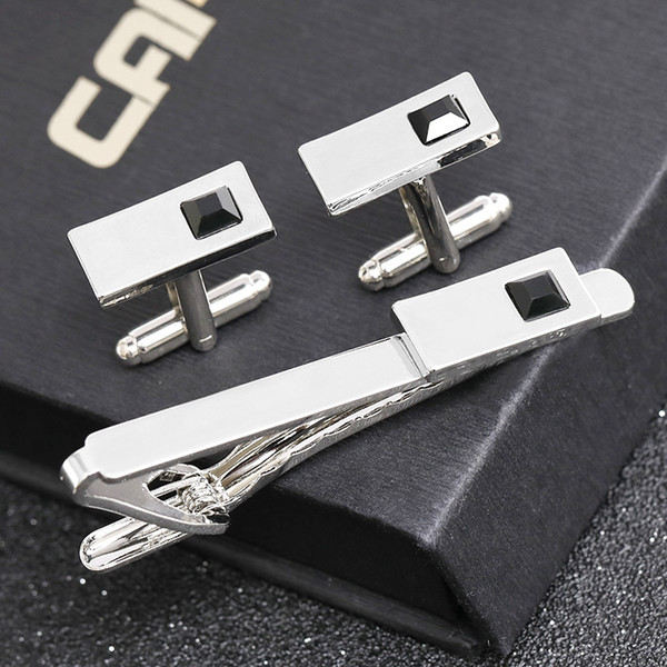 2019 hot sale new European and American fashion trend men's business casual fashion French style diamond tie clip free shipping