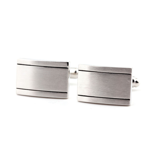 Rectangular Wire-Drawn Painted Cuff Links