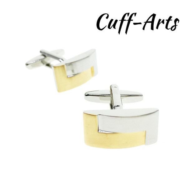 Cufflinks for Men Interlocked Cufflinks Gold Shirt Gemelos Les Boutons De Manchette With GIft Box by Cuffarts C10240