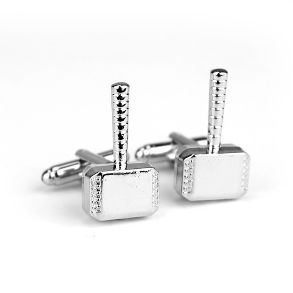 2 Colors Mjolnir Thor Hammer Cufflinks Marvel The Comics Superhero Cufflinks for Mens Metal Cuff Links