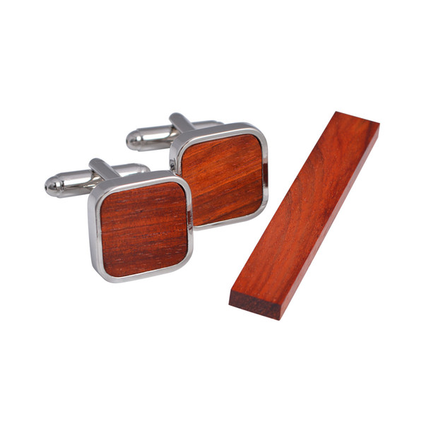 High Quality Luxury Wood Cufflinks & Tie Set Mens Fashion Jewelry