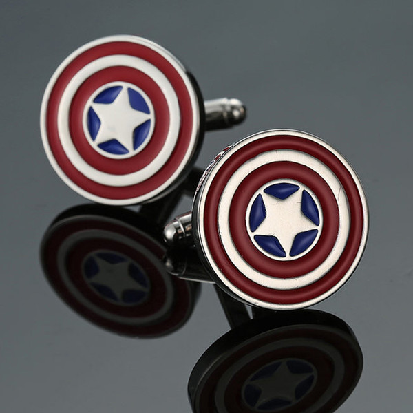 Luxury Copper Material American Captain's Cufflinks New French Shirt Men's Cufflinks Superhero Free of Freight