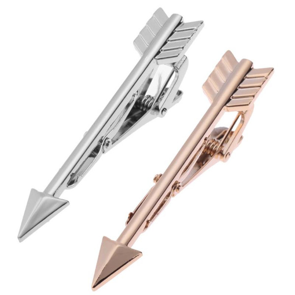 Mens Tie Clips Male Formal Business Suit Necktie Clip Clasp Metal Tie Clip Pins Fashion Men Retro Arrow-Shaped Alloy Jewelry