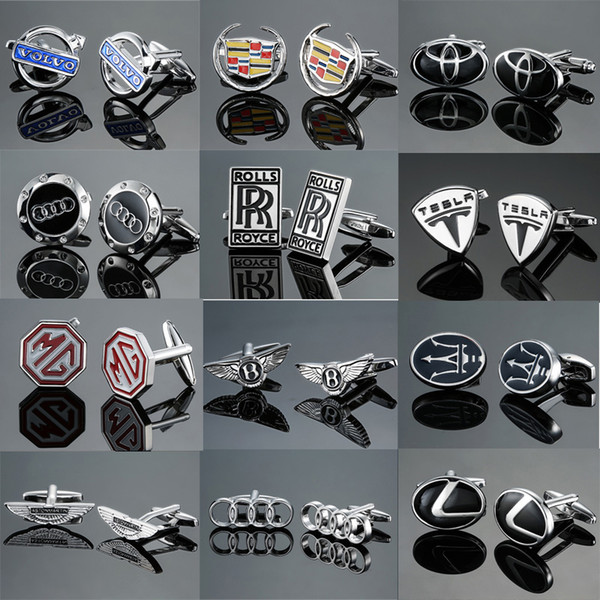 DY New high quality brass material high-grade luxury car brand logo Cufflinks fashion men's shirts Cufflinks free shipping