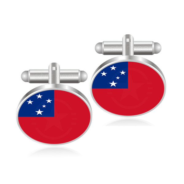 Samoa Flag Cufflinks World Country Flag and Area Cufflinks