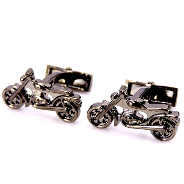 HYX Jewellery 3D black Motorcycle cufflinks male French shirt cuff links for men's Jewelry Gift free shipping