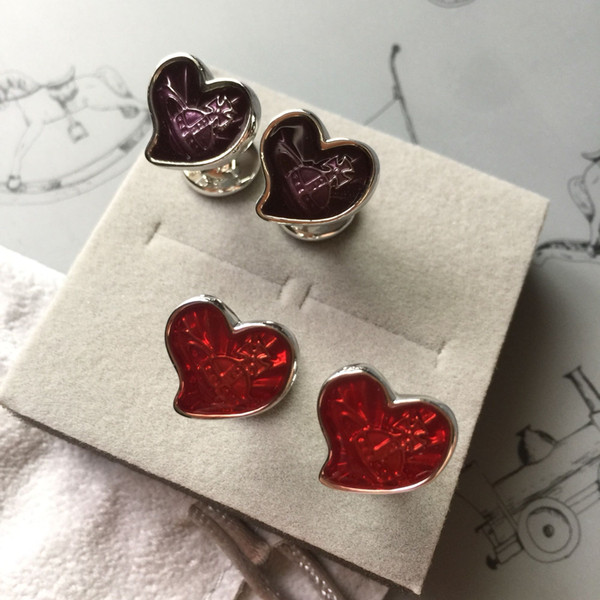 Painted heart Saturn cuff link z010 z011