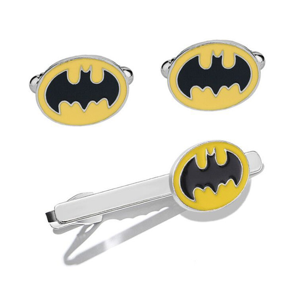 2019 New Movie Batman Silver Tie Clip Enamel Cosplay Tie Pins Men's Shirt Jewelry