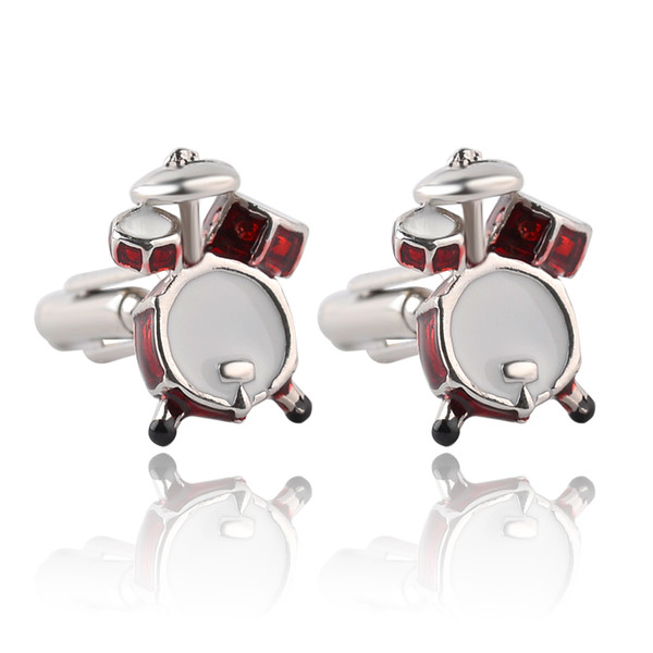 Personality Men Jewelry Music Lover Drum Guitar Cufflinks For Men Shirt Accessory Fashion Metal Music Design Cuff Links 0903809 -4