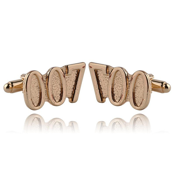 Moive Jewelry 007 Cuff Links Men Gold Silver Plated Shirts Alloy French Cufflinks Fashion Jewelry Accessories