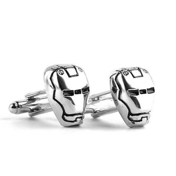 Moive Jewelry Iron Man Cuff Links Silver Plated Shirts Alloy French Cufflinks For Men Gift High Quality