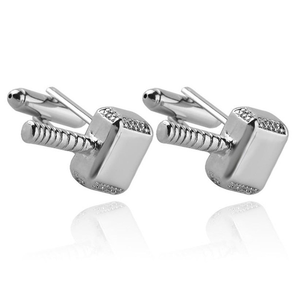 Moive Jewelry Quake Hammer Men Cuff Links Silver Plated Shirts Alloy French Cufflinks For Father Gift