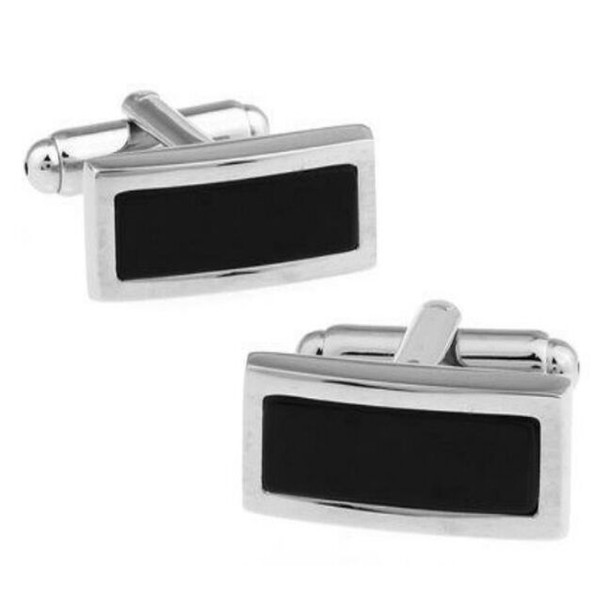 Black Rectangle Cuff Links square shaped Cufflinks FrenchCufflink For Shirt wedding Cufflinks Fathers Day Gifts Enamel Jewelry Cuff Links