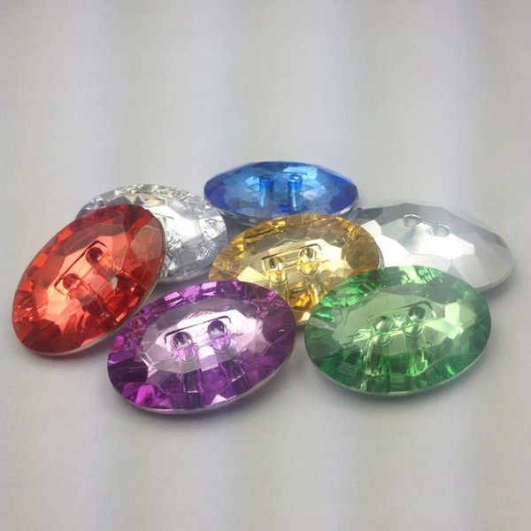 Buttons wholesale acrylic crystal color oval buttons buckle fashion charm of high quality low price