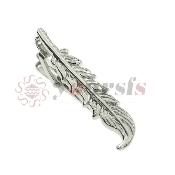 Yoursfs Fantasy Steel Feather-shaped Tie Clip French Style Tie Bar for Men or Women