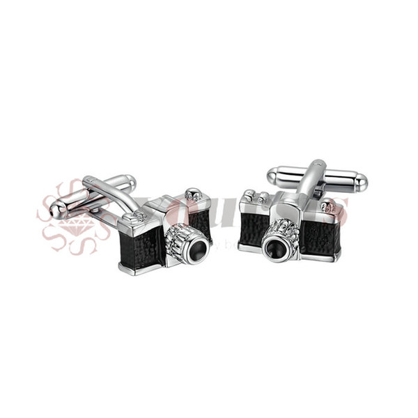 Yoursfs Camera Cufflinks Black For Men 3D Enamel Wedding Fashion Perfect Decoration