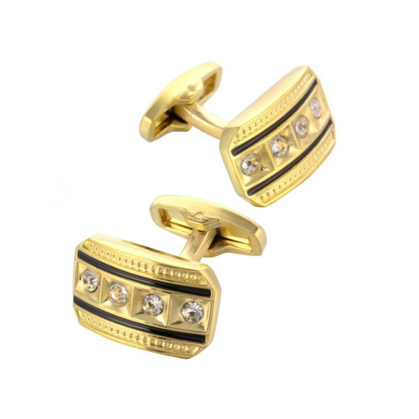 Fashion Male French Shirt Cuff LinksCrystal Golden Silver Luxury Vintage Wedding Mens Cufflinks For Shirt