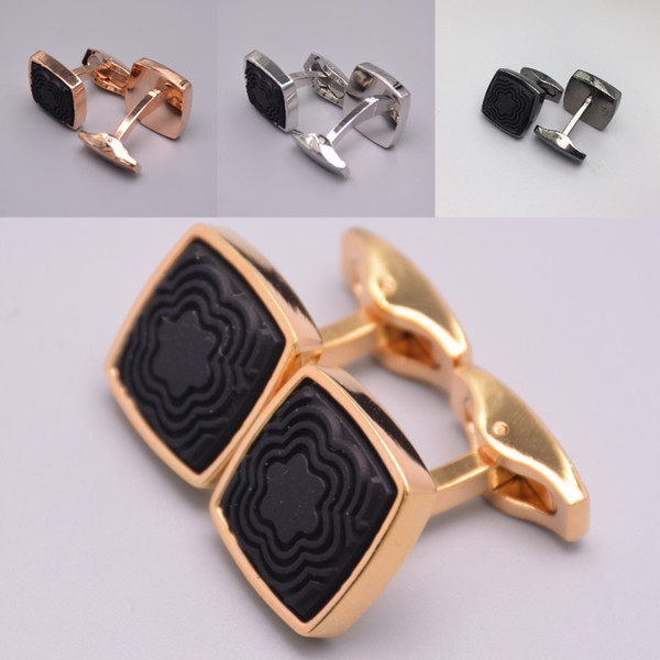 4 Colors Wholesale Price Square Fine Men Shirt Cufflinks Jewelry Fashion Copper mb Cuff Links For Wedding Gift