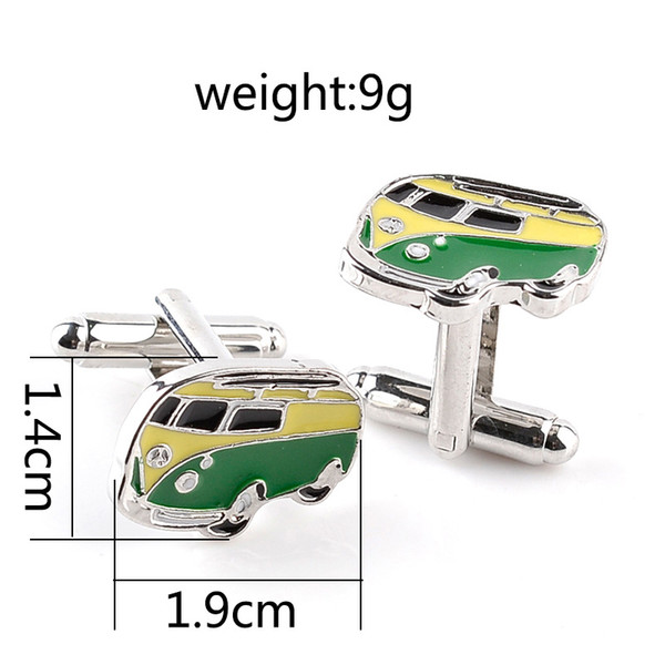 Bus Cufflinks blue color peace car design hotsale copper material cufflinks French fashion cufflinksl car cufflinks 170628