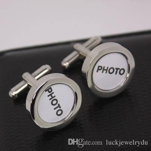 High quality wedding cufflinks with your names or wedding photos on the cufflinks copper material 1pr per lot