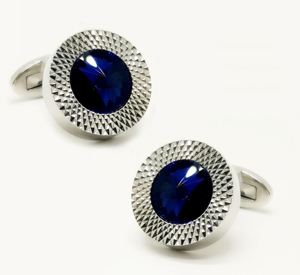 Fashion Crystal Cuff Links Sea Blue Color Hotsale Luxury Wedding Design Free Shipping