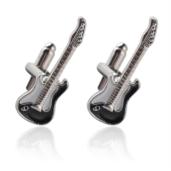 New Fashion 2Styles Drum Guitar Cufflinks For Men Shirt Accessory Metal Music Design Cuff Links Wholesale