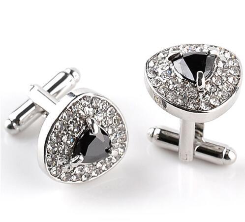 Luxury Cufflinks For Mens And Women Zircon Black Purple White Crystal Fashion Brand Cuff Botton High Quality