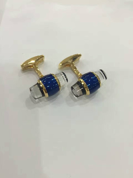 Free Shipping-Europe's the most popular High-grade round crystal MB cufflink style gentleman's gift wholesale and retail cufflinks.