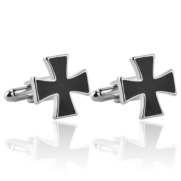 Hot Sale New enamel Christian Cross French Shirt Cuff links Accessories For Men Wedding Business Cufflinks Gift