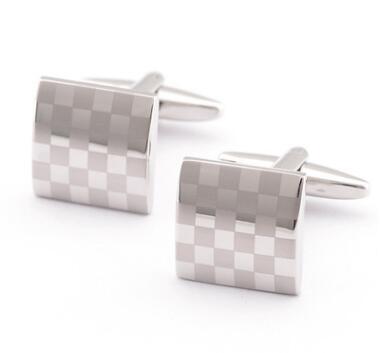 NEW Square check cuff links shirts business suit men cufflinks French metal cuffs links