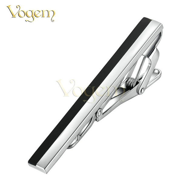 Vogem Gentleman Stylish Silver Cufflinks Tie Pin Simple Tie Bar Necktie Sterling Super High Quality Silver Plated for Mens Sweet love Gift