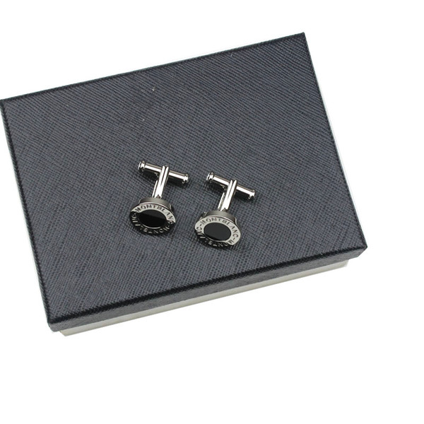 High quality Luxury stainless steel cufflinks in round design with black for men never change color can use in business fair meeting