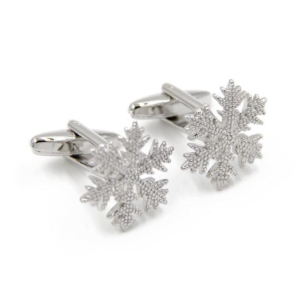 Free Shipping Very Nice Christmas Gifts Series- Snow Cufflink- Silver