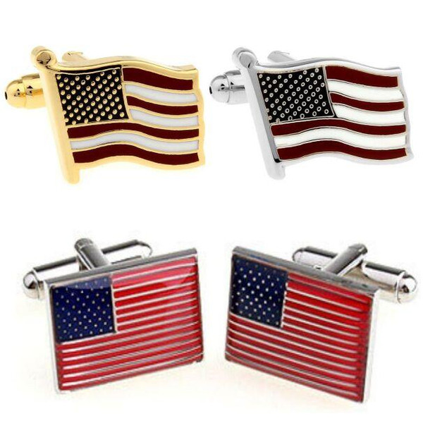 HOT USA Flag Cufflinks 3 styles American flag Cufflinks For Shirt wedding Cufflinks Fathers Day Gifts Free shipping