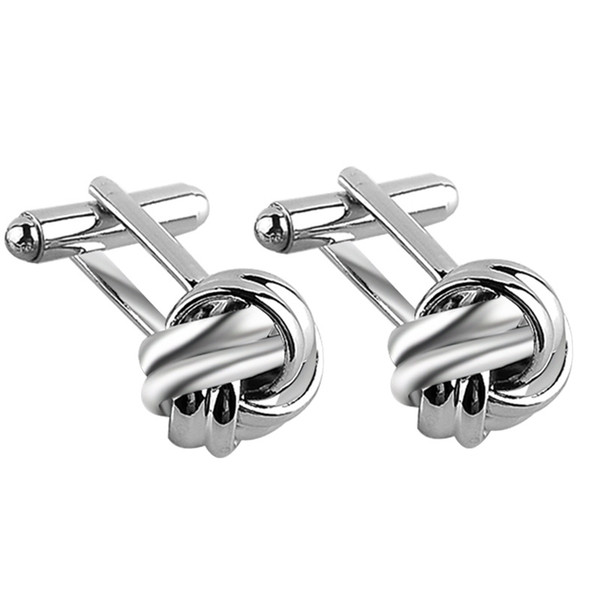 Funny Round Knot Design Cufflinks Silver Gold Hollow Cuff Links For Mens Women Cool Shirt Spinki Jewelry Male Cufflings Jewelry