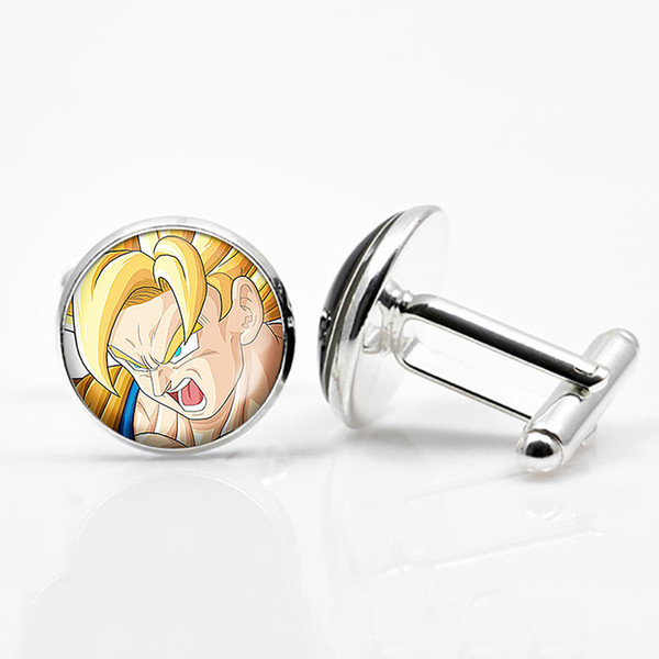 Classic fashion men's cufflinks Dragon Ball Japanese anime around time gem men's shirt cufflinks jewelry